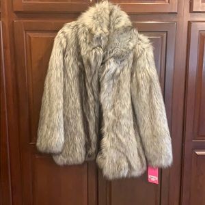 Betsy Johnson faux fur coat